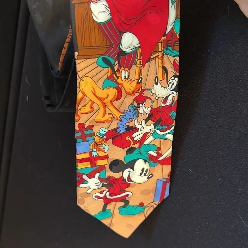 Disney Store Micky Mouse in Santa’s Workshop Silk Neck Tie